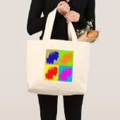 Retro Pop Art Bison Buffalo Kunstwerk Grote Tote Bag (Voorkant (product))