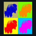 Retro Pop Art Bison Buffalo Kunstwerk Poster<br><div class="desc">Retro Style American History Icon Animals en Symbols</div>