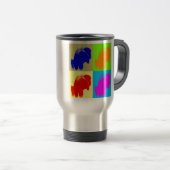 Retro Pop Art Bison Buffalo Kunstwerk Reisbeker (Voorkant rechts)