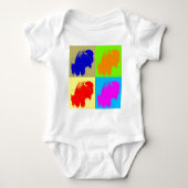 Retro Pop Art Bison Buffalo Kunstwerk Romper (Voorkant)