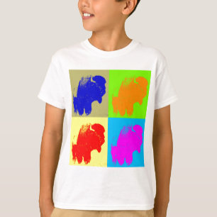 Retro Pop Art Bison Buffalo Kunstwerk T-shirt