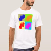 Retro Pop Art Bison Buffalo Kunstwerk T-shirt (Voorkant)