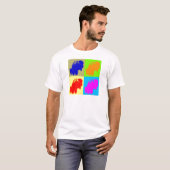 Retro Pop Art Bison Buffalo Kunstwerk T-shirt (Voorkant volledig)