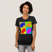 Retro Pop Art Bison Buffalo Kunstwerk T-shirt (Voorkant volledig)