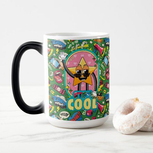 Retro Pop Art "Blijf Cool" Morf Mok (Met donut)