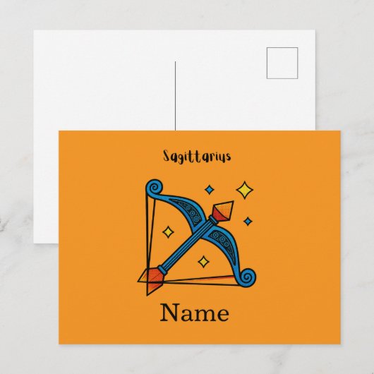 Retro Pop Art Boogschutter Sterrenbeeld Cadeau Briefkaart (Voorkant / Achterkant)