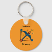 Retro Pop Art Boogschutter Sterrenbeeld Cadeau Sleutelhanger (Voorkant)