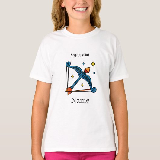 Retro Pop Art Boogschutter Sterrenbeeld Cadeau T-shirt (Voorkant)
