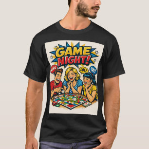 Retro Pop Art Bordspel Vrienden T-shirt