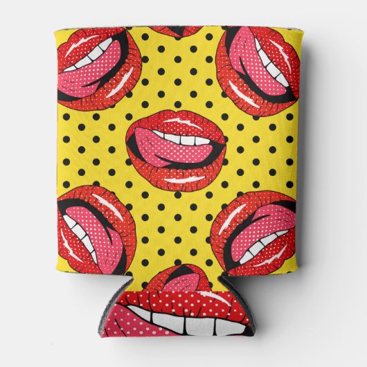 Retro Pop Art: Cartoon Patch Badges Blikjeskoeler (Voorkant)