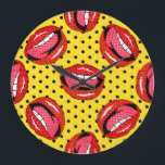 Retro Pop Art: Cartoon Patch Badges Grote Klok<br><div class="desc">Naadloos patroon met cartoon patch badges met lippen.Voor t-shirt of andere toepassingen.Retro stijl 80s-90s.Pop art style.Stock Cartoon Patch Badges Pucker Up in Naadloze Whimsy. Speelse cartoon patch badges brengen glimlachjes overal. eigenzinnig, naadloos, patroon, illustratie, decor, mode, hart, cartoon, retro, grunge, knop, sticker, karakter, schattig, badge, doodle, tekenen, comic, set, plezier...</div>