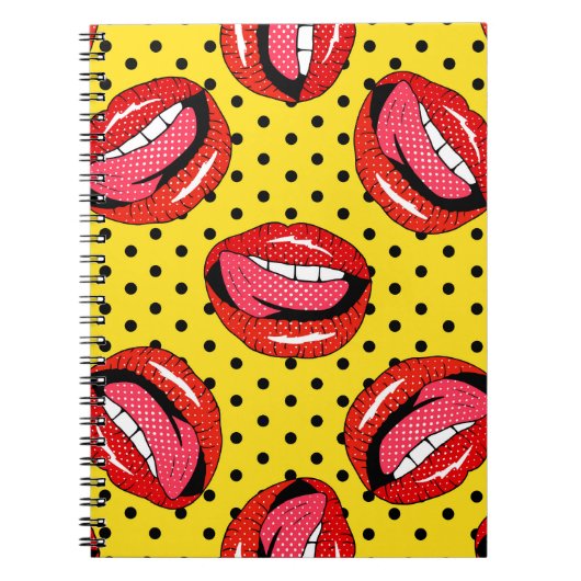 Retro Pop Art: Cartoon Patch Badges Notitieboek (Voorkant)