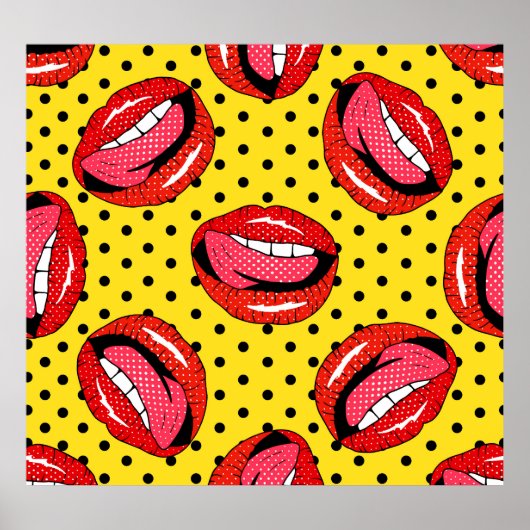 Retro Pop Art: Cartoon Patch Badges Poster (Voorkant)