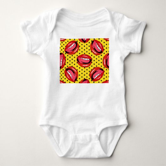 Retro Pop Art: Cartoon Patch Badges Romper (Voorkant)