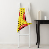 Retro Pop Art: Cartoon Patch Badges Sherpa Deken (In situ)