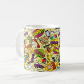 Retro Pop Art Coffee Mok – levendig en koel (Voorkant links)
