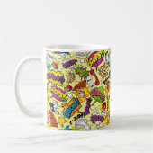 Retro Pop Art Coffee Mok – levendig en koel (Links)