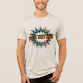 Retro Pop Art Comic Book Halftone Explosion Tri-Blend Shirt (Voorkant)