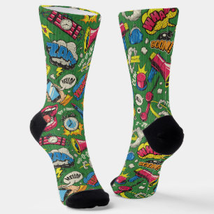 Retro Pop Art Comic Boom Patroon - Noveltysokken Sokken