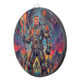 Retro Pop Art Comic Sci-Fi Ruimtevaart Alien BBQ Dartbord (Voorkant Rechts)