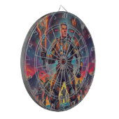 Retro Pop Art Comic Sci-Fi Ruimtevaart Alien BBQ Dartbord (Voorkant Links)