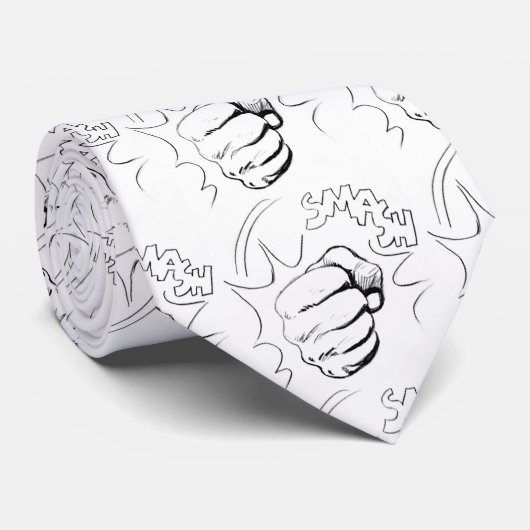 Retro Pop Art Comic Smash Sketch Stropdas (Opgerold)