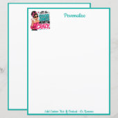 Retro Pop Art Crazy Girl Schrijfpapierontwerp (Voorkant / Achterkant)
