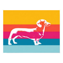Retro Pop Art Dachshund Silhouette