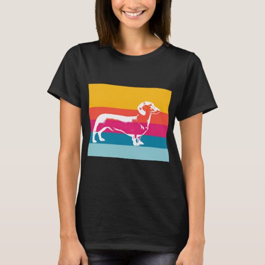 Retro Pop Art Dachtelsilhouet T-shirt (Voorkant)