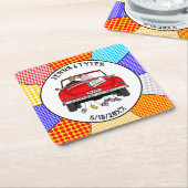 Retro Pop Art de heer & Mrs. | Alleen getrouwd Kartonnen Onderzetters (Schuin)