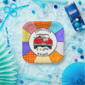 Retro Pop Art de heer & Mrs. | Alleen getrouwd Papieren Bordje (Feest)