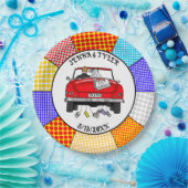 Retro Pop Art de heer & Mrs. | Alleen getrouwd Papieren Bordje (Feest)