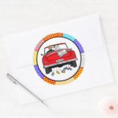 Retro Pop Art de heer & Mrs. | Alleen getrouwd Ronde Sticker (Envelop)