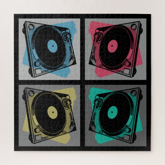 Retro Pop Art Draaitafels Legpuzzel (Verticaal)
