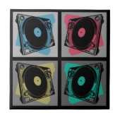 Retro Pop Art Draaitafels Tegeltje (Voorkant)