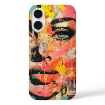 Retro Pop Art Face op krantenpapier