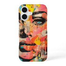 Retro Pop Art Face op krantenpapier