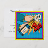 Retro Pop Art Feest, Nieuw Jaar, Uitnodiging (Voorkant / Achterkant)