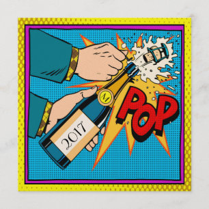 Retro Pop Art Feest, Nieuw Jaar, Uitnodiging