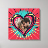 Retro Pop Art Foto en Namen Valentijnsdag Canvas Afdruk (Voorkant)