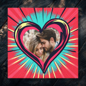 Retro Pop Art Foto en Namen Valentijnsdag Canvas Afdruk