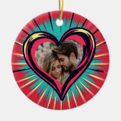 Retro Pop Art Foto en Namen Valentijnsdag Keramisch Ornament (Voorkant)