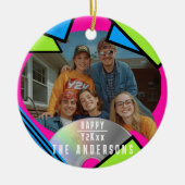 Retro Pop Art Foto Y2K Familie Keramisch Ornament (Voorkant)