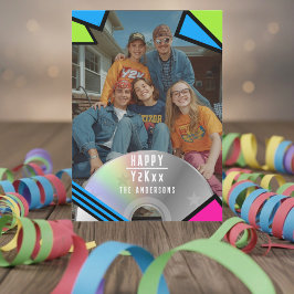 Retro Pop Art Foto Y2K Vibe Nieuwjaarskaart Feestdagenkaart