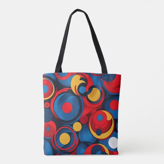 Retro Pop Art Geometric Circles Tote Bag (Achterkant)