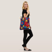 Retro Pop Art Geometric Circles Tote Bag (Op model)