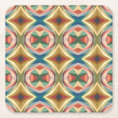 Retro Pop Art Geometric Color Block Pattern Kartonnen Onderzetters (Voorkant)
