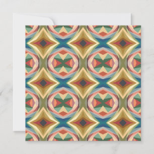 Retro Pop Art Geometrisch Kleurblokpatroon Kaart