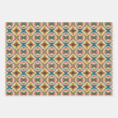 Retro Pop Art Geometrisch kleurenblokpatroon Inpakpapier Vel (Voorkant)