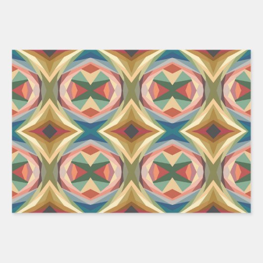 Retro Pop Art Geometrisch kleurenblokpatroon Inpakpapier Vel (Voorkant 2)